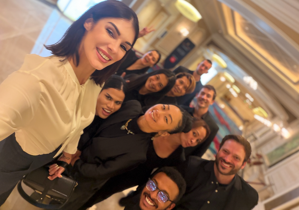 XS Event Staffing conference staff together at Bellagio Las Vegas during a three-day 4,000+ person corporate conference, with registration staff, directional staff, badge scanners, wayfinders, guest support personnel, and onsite event team members working across the large conference operation.