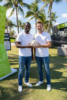 Brand ambassadors engaging attendees during a San Francisco Bay Area sports marketing event, supporting sponsor interaction, guest participation, and promotional outreach at an outdoor corporate hospitality activation.