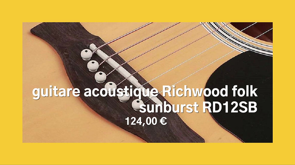 Miniaturbild: guitare acoustique Richwood folk sunburst vidéo RD12SB