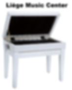 banquette🪑 piano🎹 Roland blanc capitonnée ouvert RPB400WH