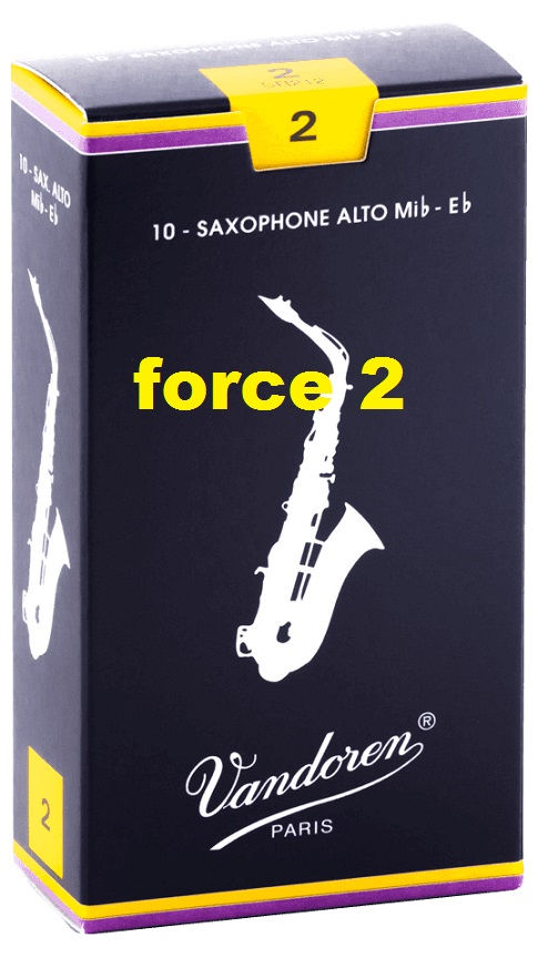 anches saxophone 🎷alto Vandoren traditionnelle force 2,0 en face SR2120