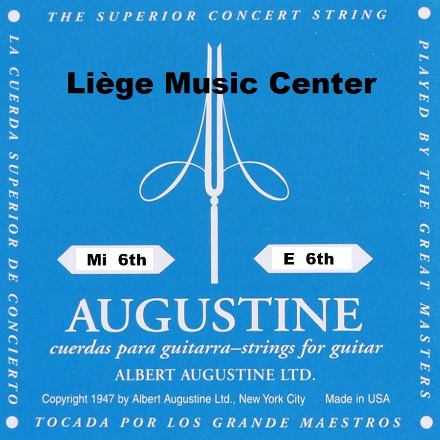 corde séparée guitare Mi sixième Augustine bleu devant classique