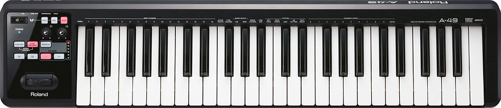 Miniaturbild: contrôleur portable clavier Roland vue en face A49