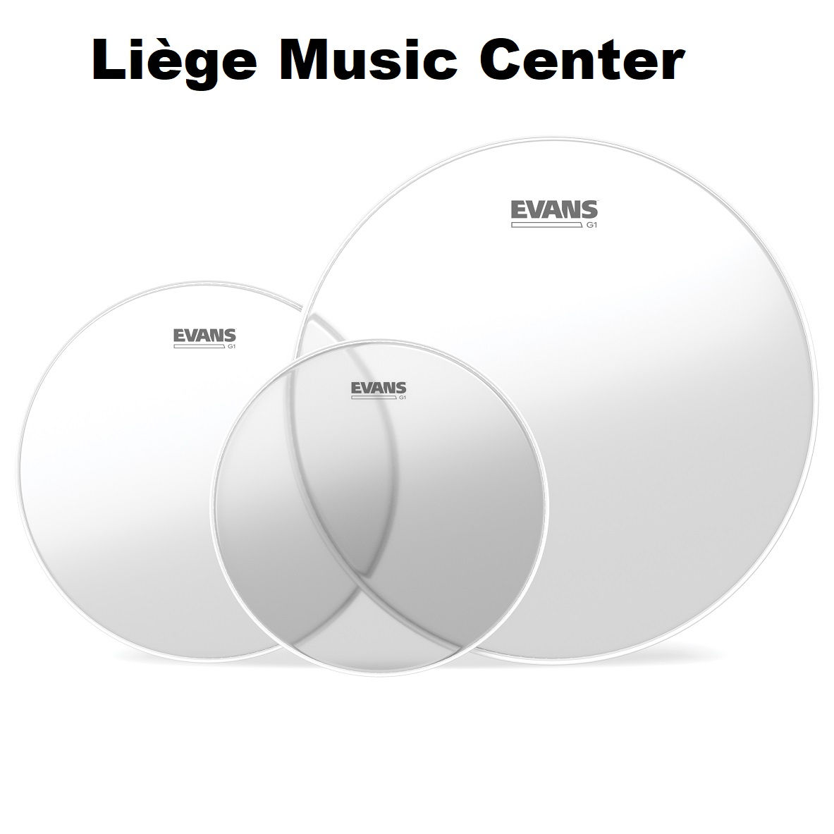 set peaux caisse toms Evans 12"13"16" transparente devant ETPG1CLRS