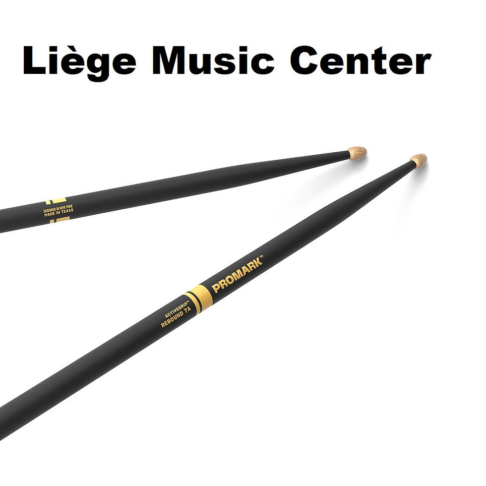Miniature : baguettes 7A🥁 Promark noir Rebound Active Grip en face R7AAG
