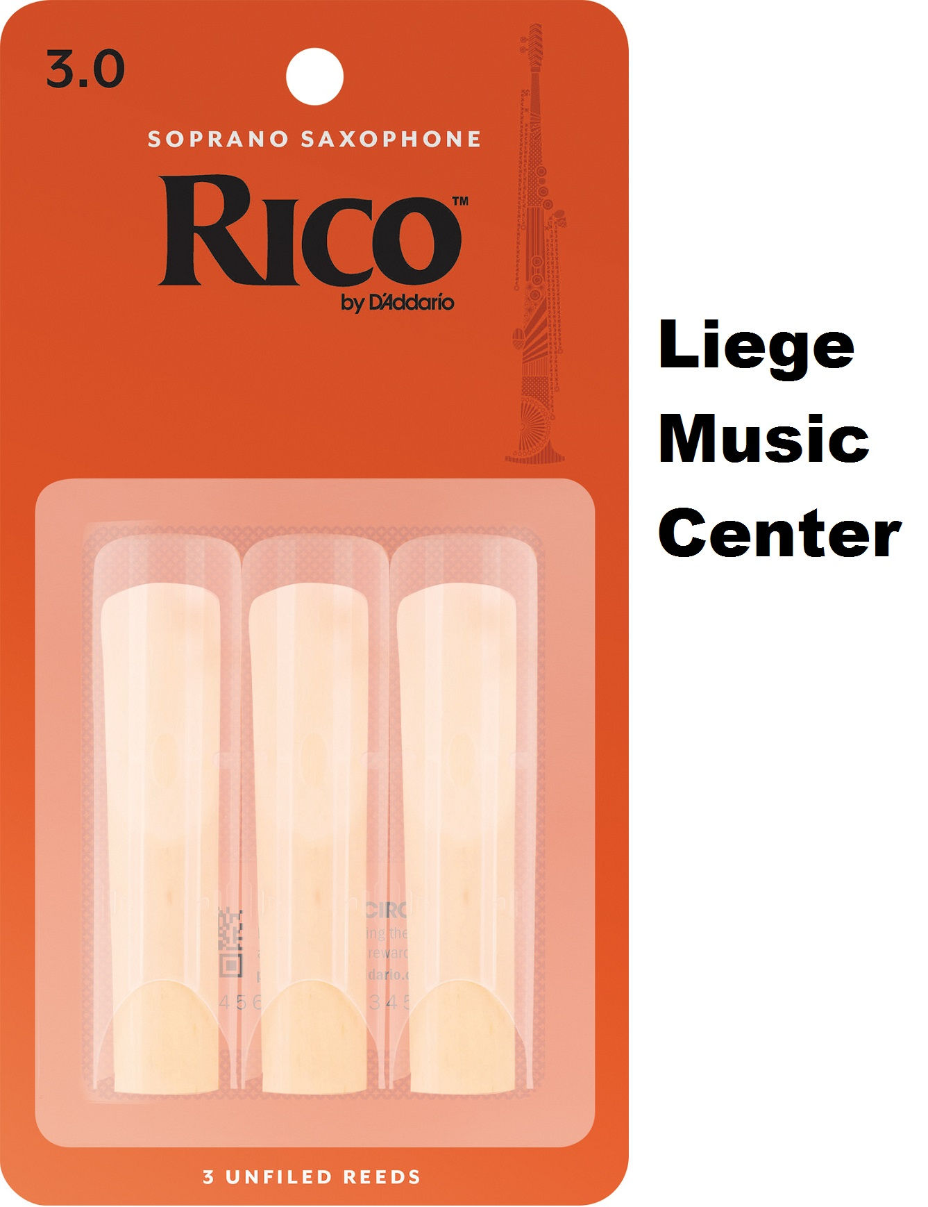 anches saxophone 🎷 soprano Rico force 3,0 devant RIA0330