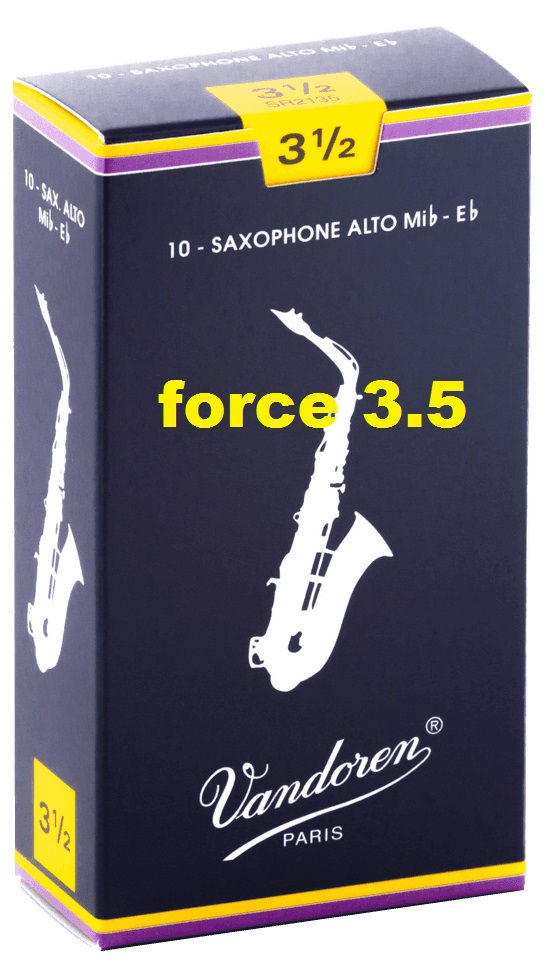 anches saxophone 🎷alto Vandoren traditionnelle force 3,5 devant SR2135