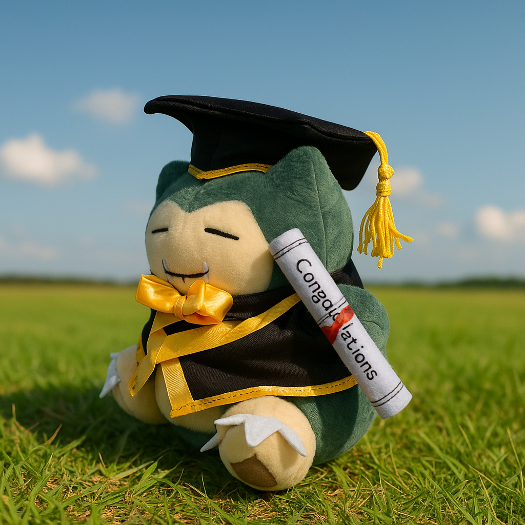 Graduation Snorlax plush