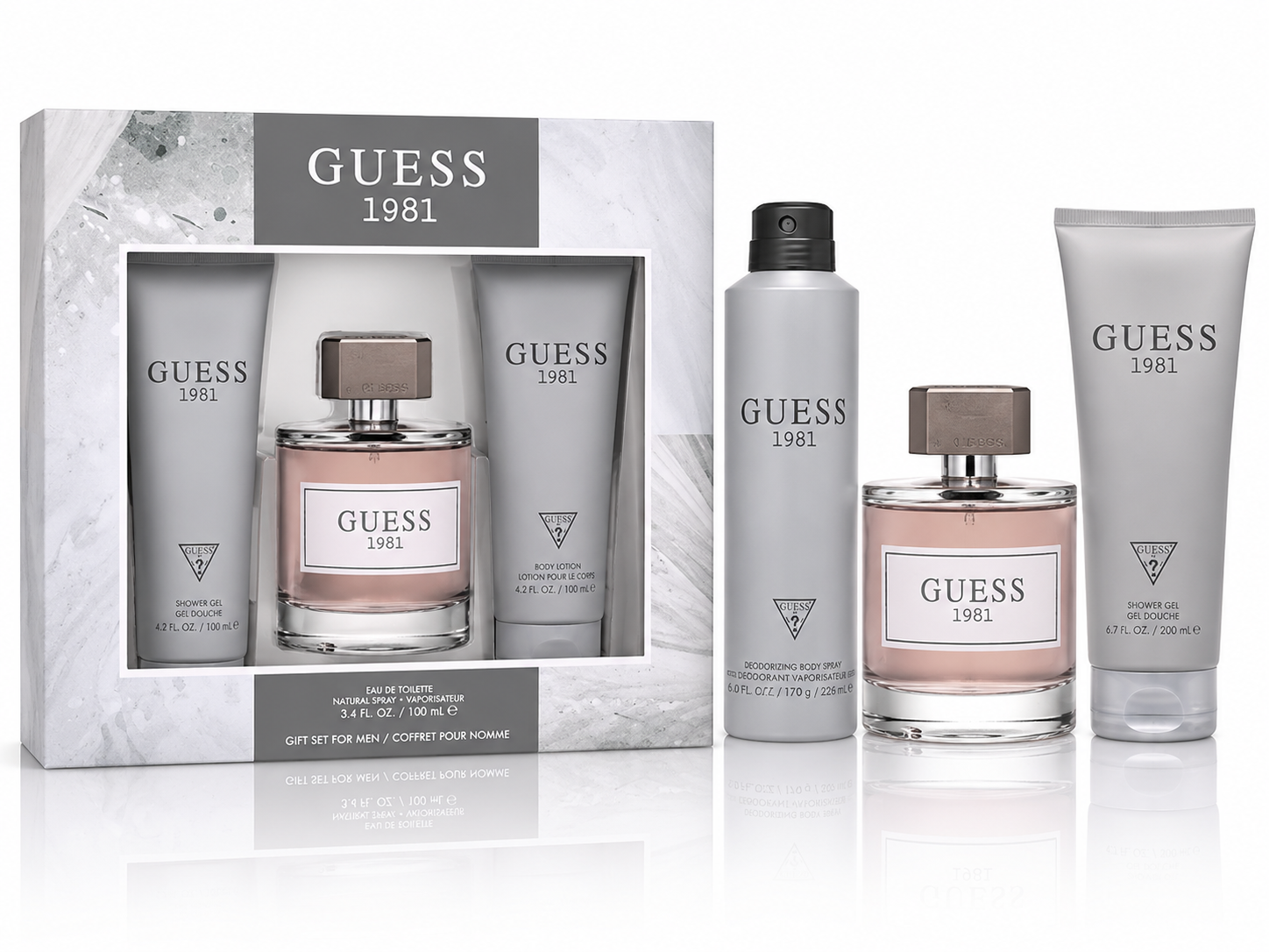 GUESS 1981(M)(W/B)(LI FREE)3PC SET(3.4oz edt sp,6.7oz Shower Gel,6.0oz Body Sp)