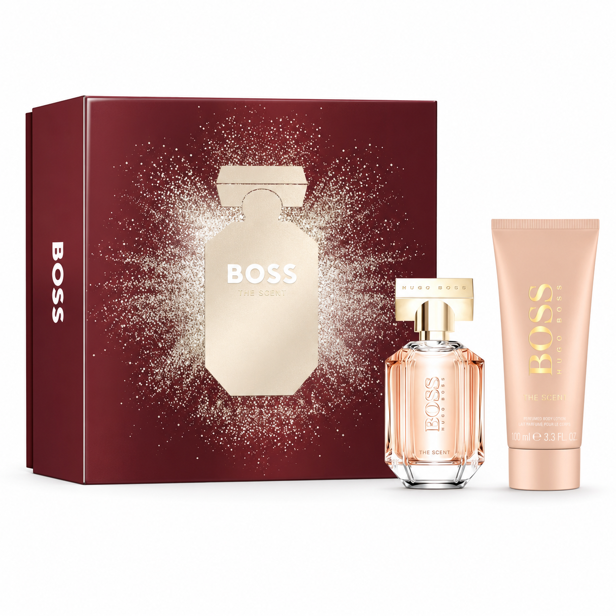 BOSS THE SCENT(W)(H/B)(LI FREE)2PC SET(1.6oz edp sp, 2.5oz Body Lotion)