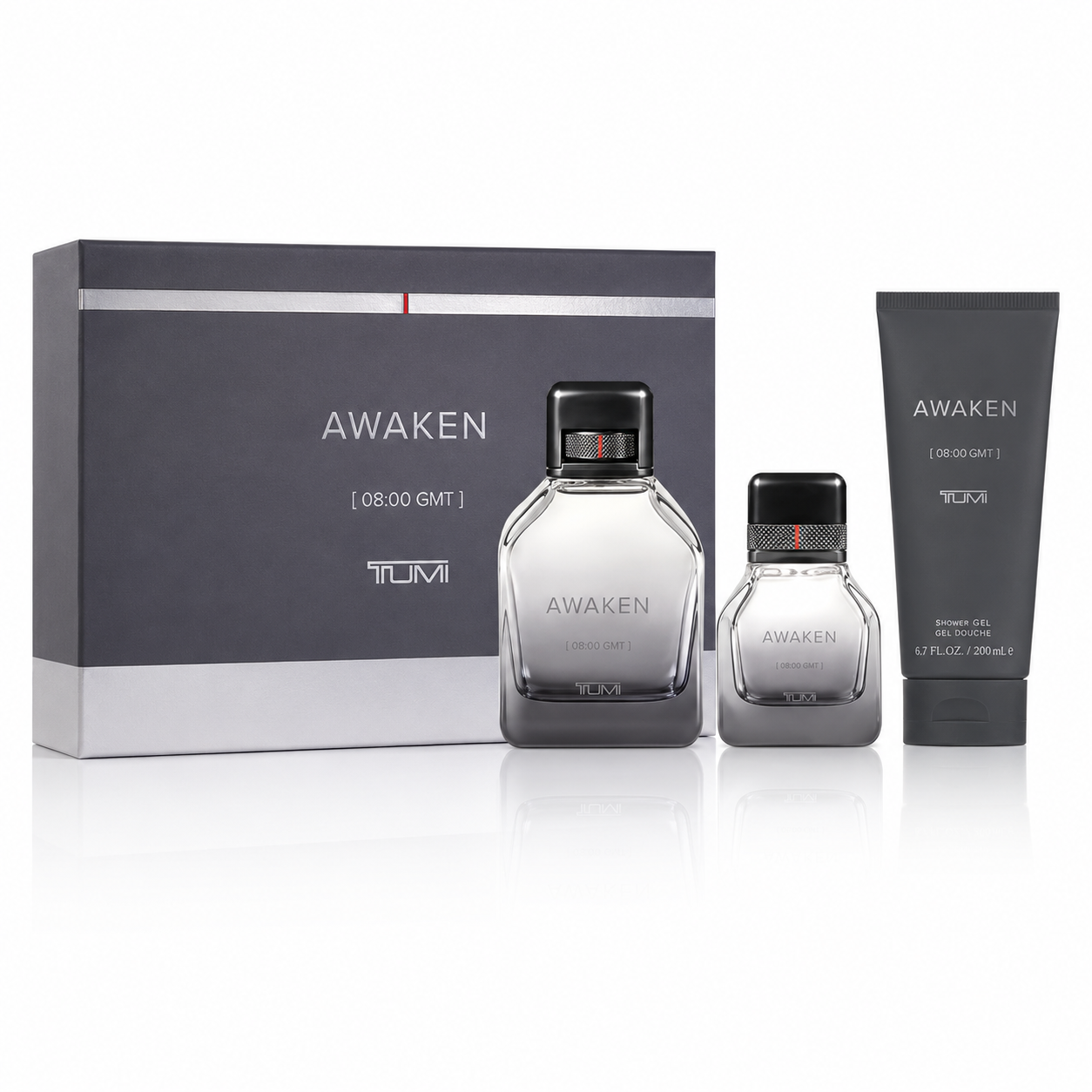 TUMI AWAKEN(M)(H/B)(LI FREE)3PC SET(3.4oz edp sp,6.7oz Body Wash,1.0oz edp sp)