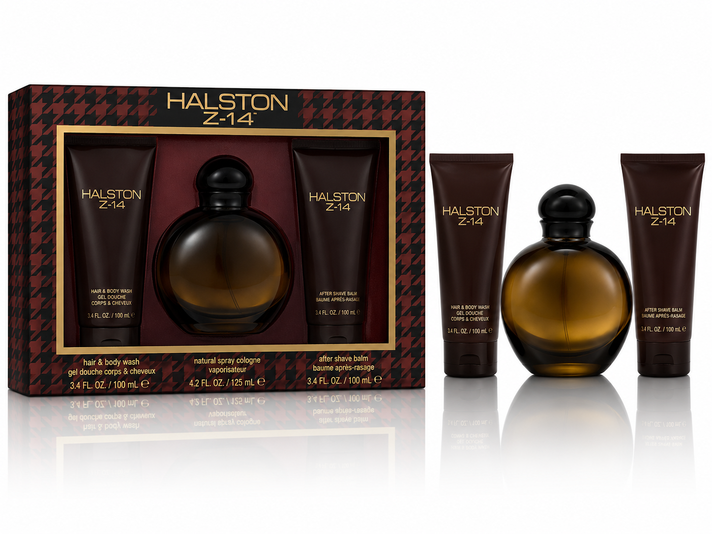 HALSTON Z-14(M)(W/B)(LI FREE)3PC SET(4.2oz edc sp,3.4oz After Shave Balm,3.4oz H
