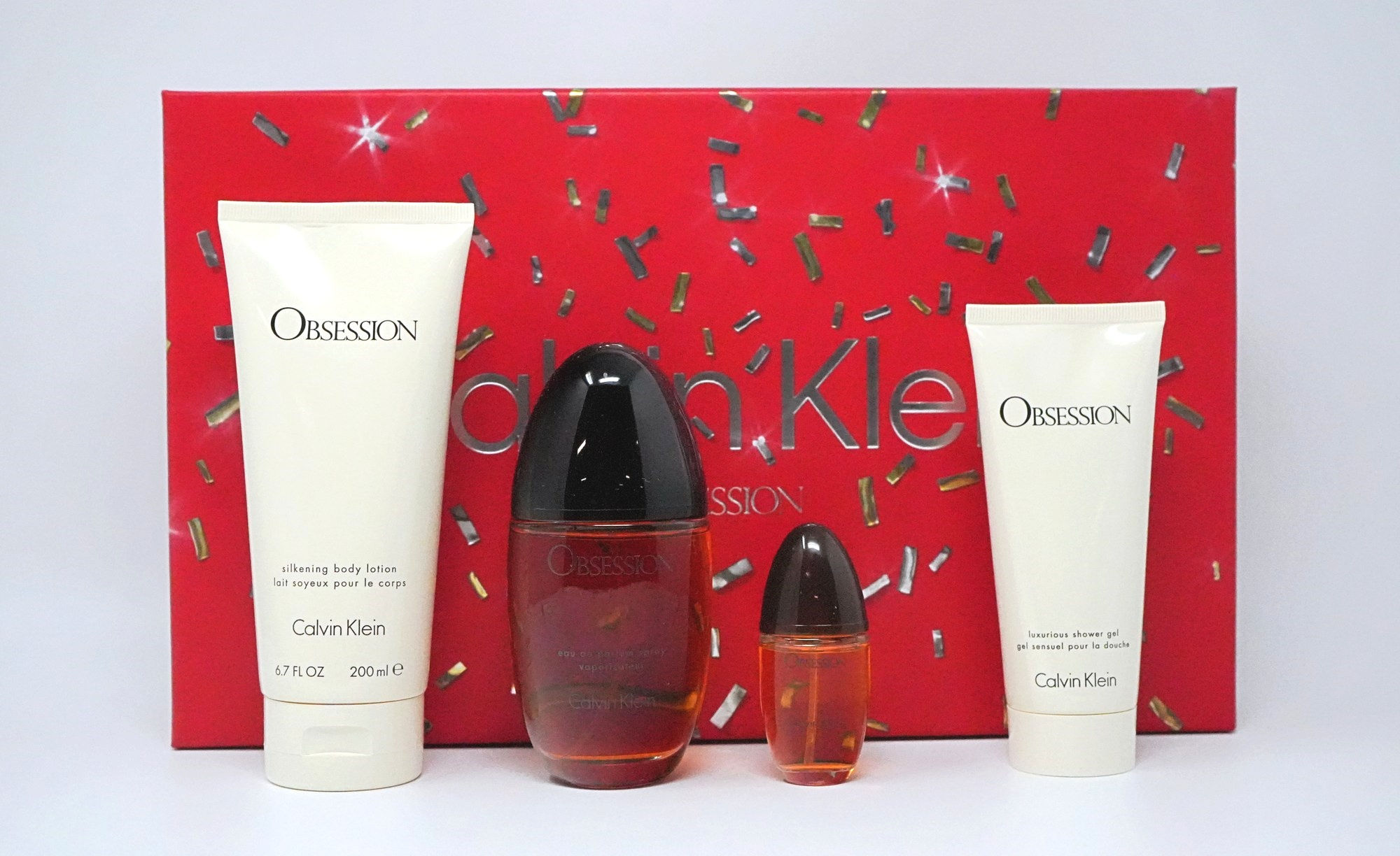 OBSESSION(W)(H/B)(LI FREE)4PC SET(3.4oz edp sp,6.7oz Body Lotion,3.4oz Shower Ge