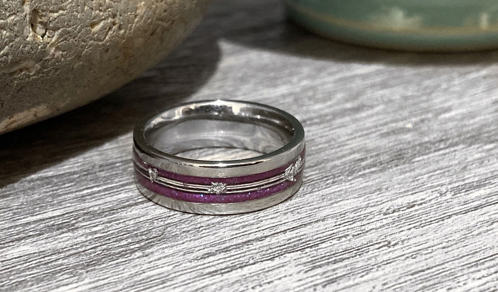 Thumbnail: 6mm wide Steel Hair or Ashes ring