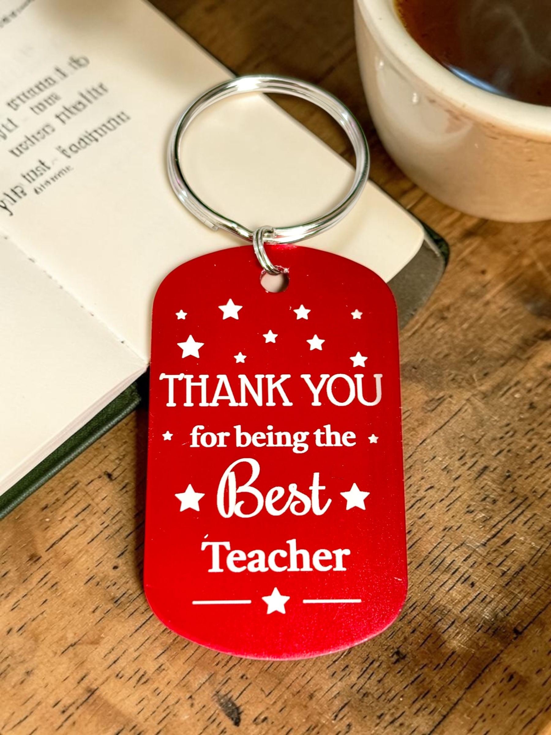 Engraved Keyring “Thank you for being the best teacher” 
