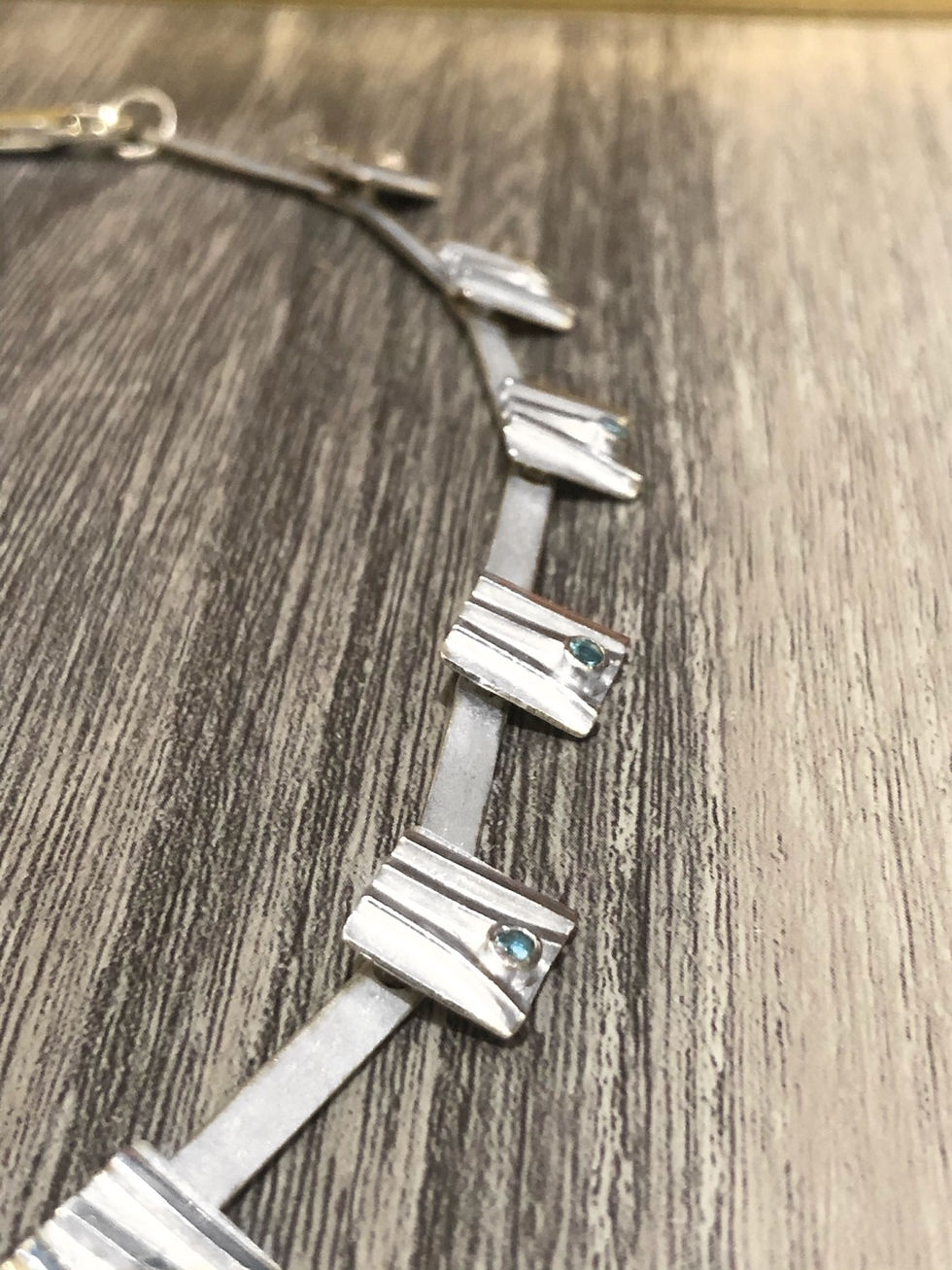 Thumbnail: Sterling silver necklace with Apatite 