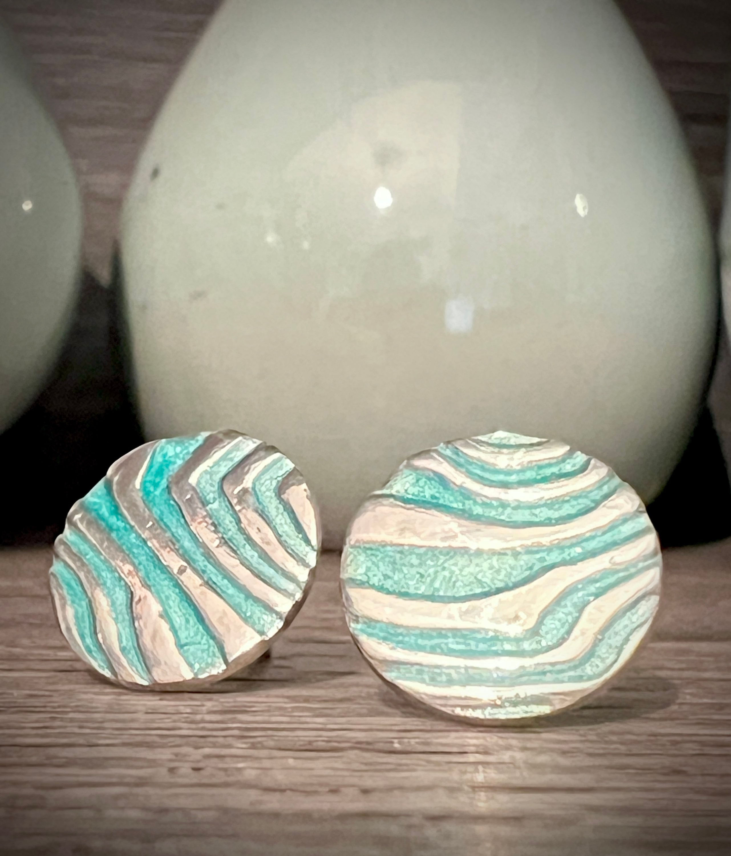 Wave Studs in Turquoise 