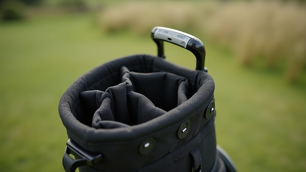 Close-up view of the Ping Hoofer Stand Bag’s top divider and pockets