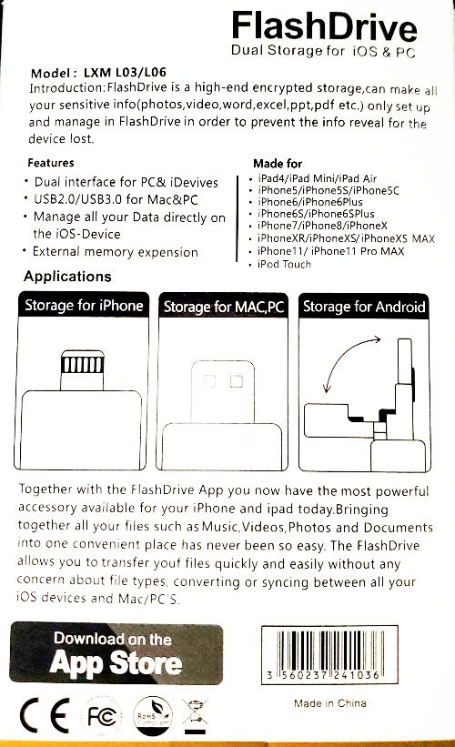 Thumbnail: FlashDrive-Dual Storeage for IOS and PC_B266