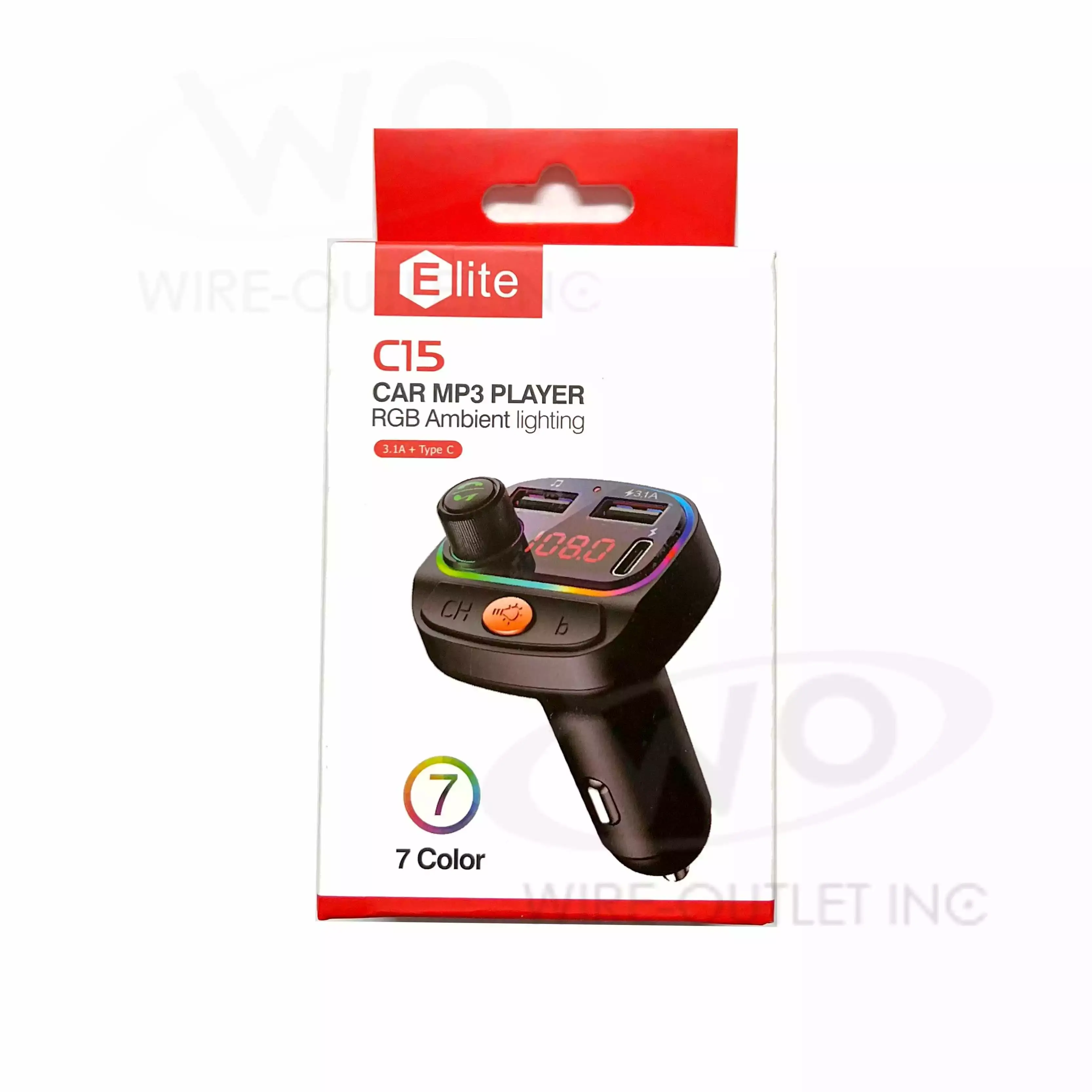 Elite Car MP3 FM Transmitter + Car Charger - Black_B1048