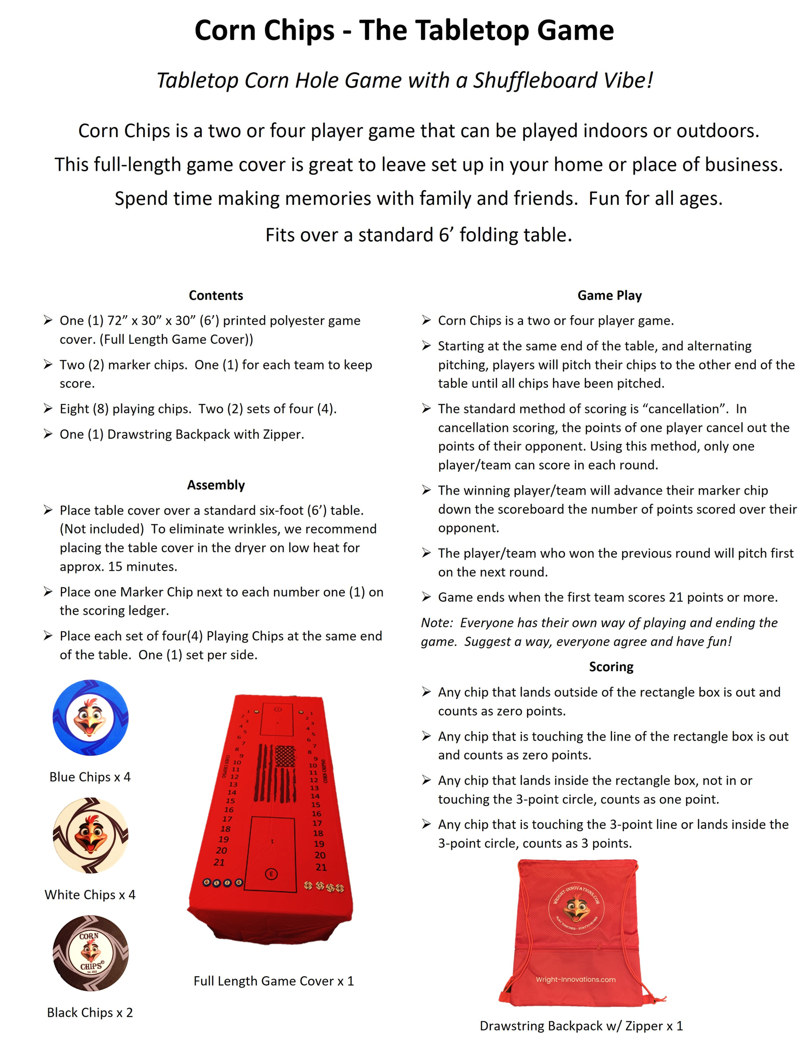 Full Length Red w/Flag