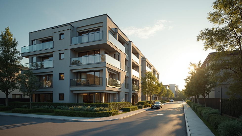 Eye-level view of modern residential building in Kingston