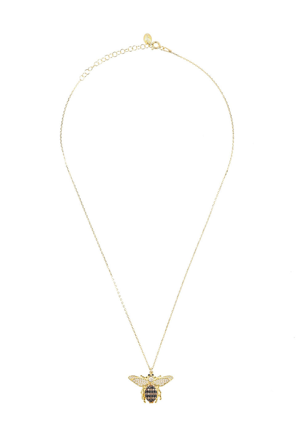 Thumbnail: Honey Bee Pendant Necklace Gold