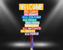 Inclusive welcome sign
