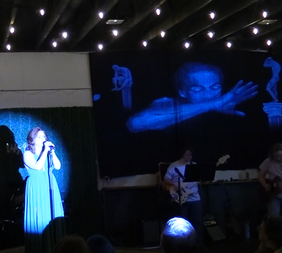 Emily Turner performing as Medusa, singing 'Say Goodbye' in a scene from 'Monstersongs