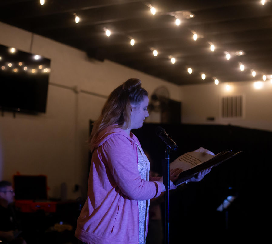 Noelle Postelthwait performing as The Kid during a dress rehearsal of 'Monstersongs.