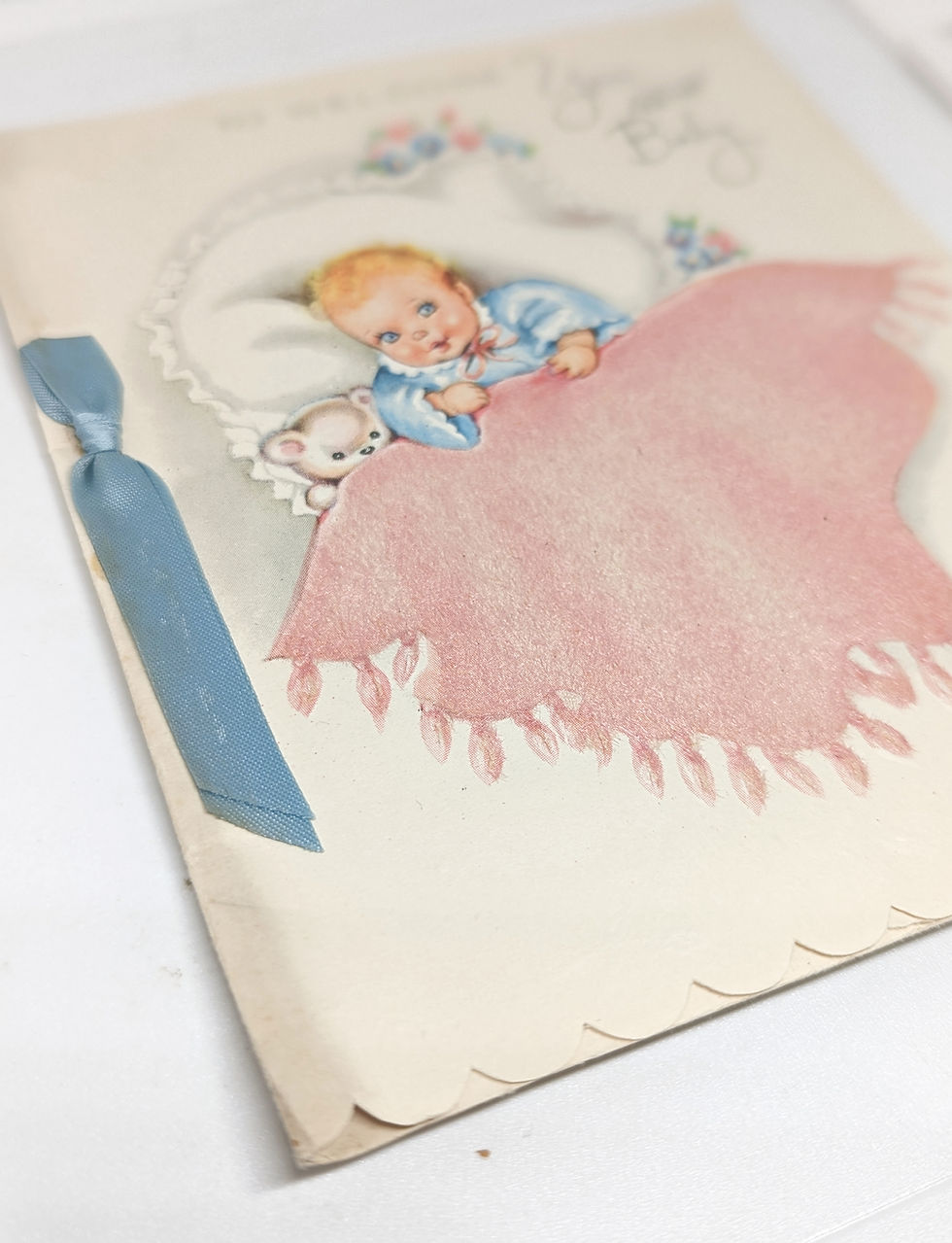 Thumbnail: Vintage Used New Baby 1950's Greeting Card (GC9148)