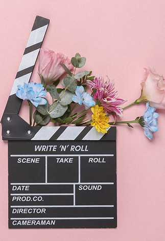 Film clapper with flowers