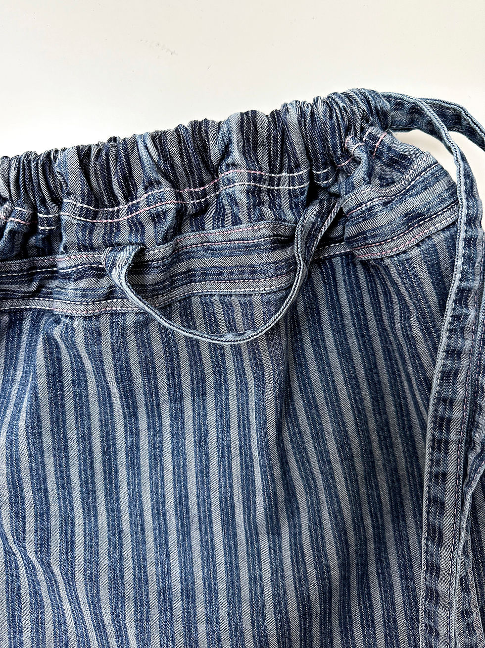 Miniatiūra: Laisvalaikio maišelis - kuprinė, Džinsinis sportinis maišelis, Lengvas medžiaginis maišas - kuprinė