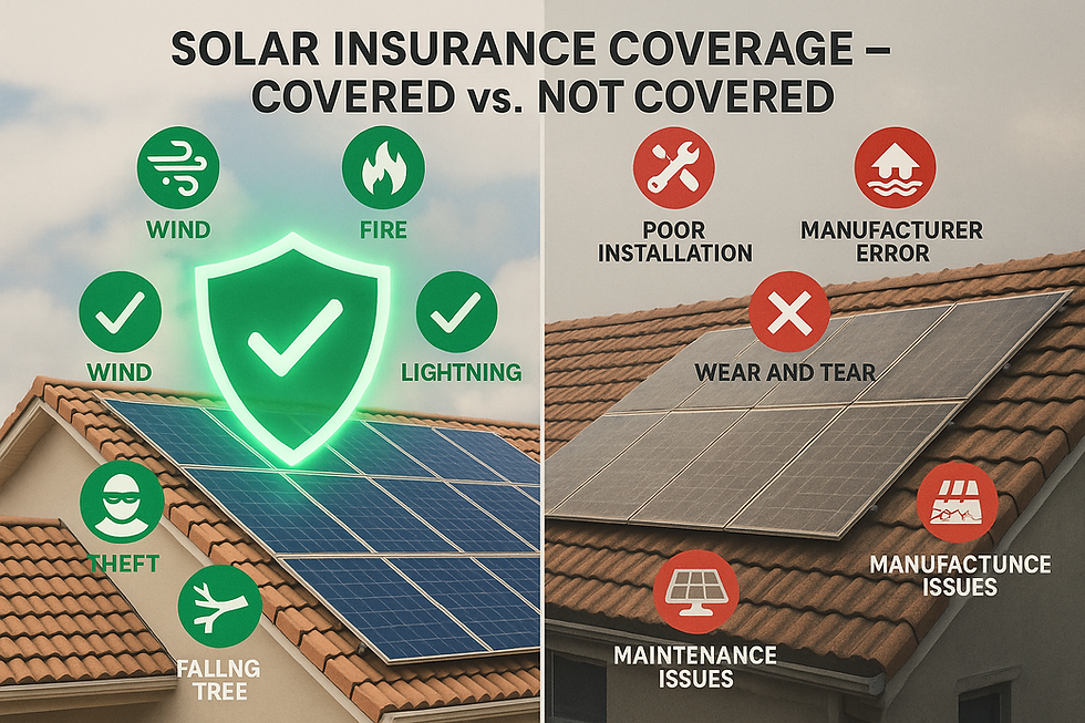 Solar panel risks and insurance protection chart