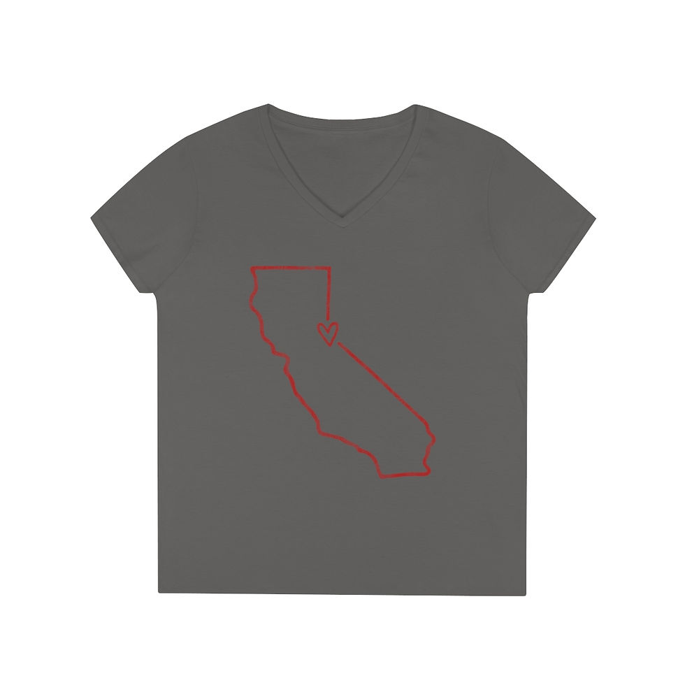 Thumbnail: Women's Heart of Truckee Short Sleeve V-Neck Tee with Red Logo