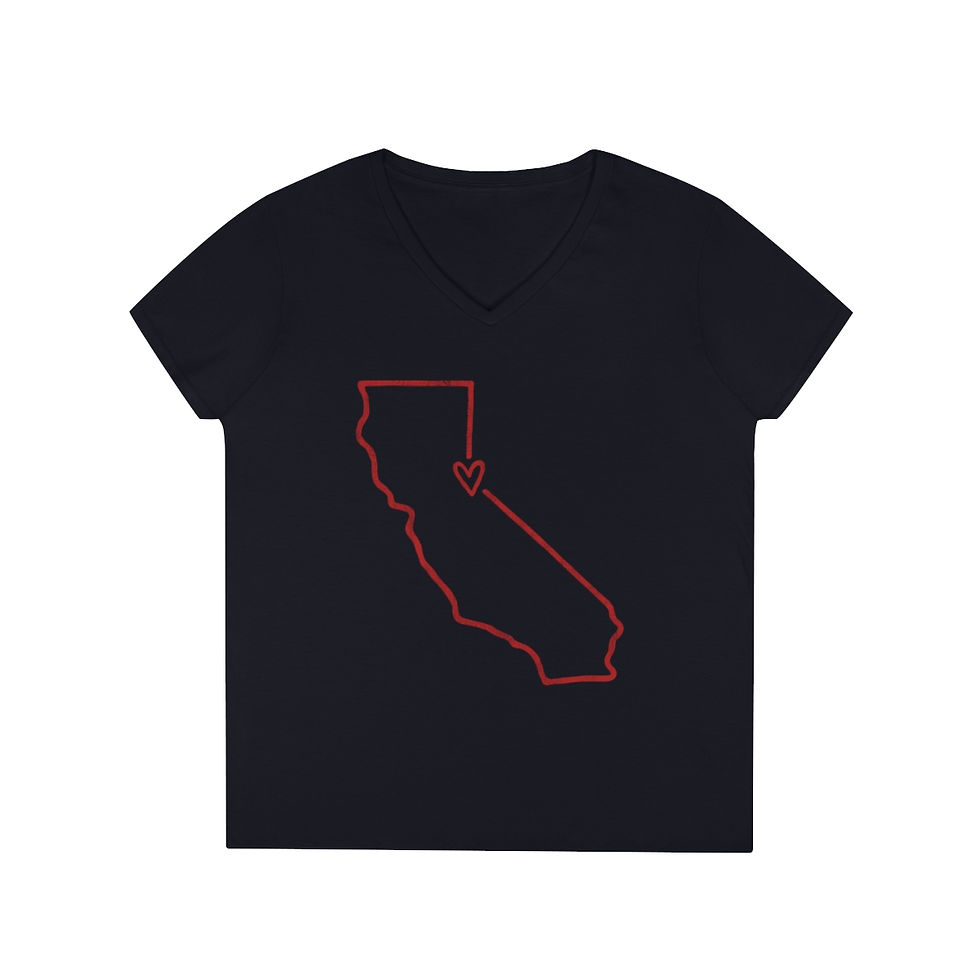 Thumbnail: Women's Heart of Truckee Short Sleeve V-Neck Tee with Red Logo