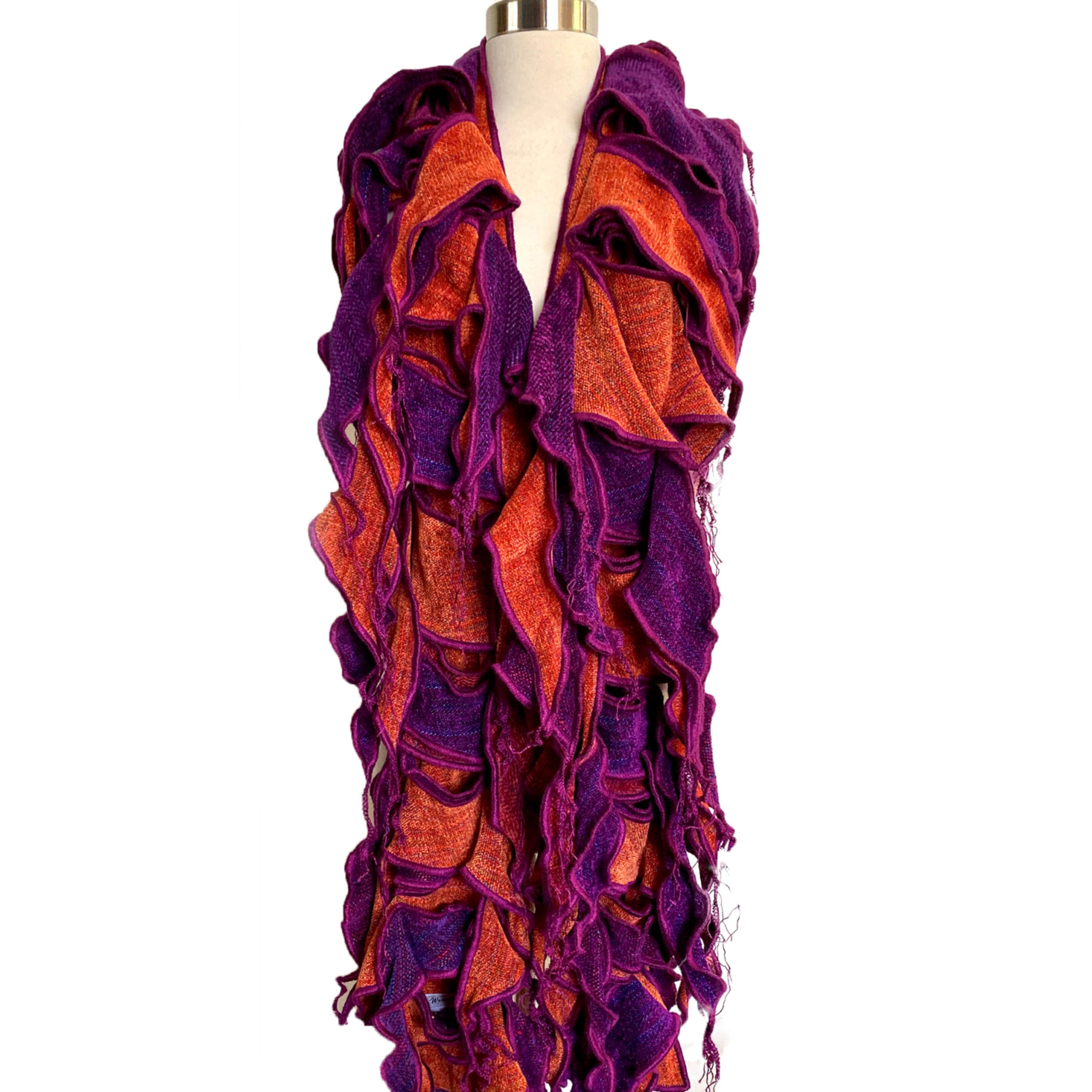 Waterfall Scarf in Fuchsia &  Cayenne