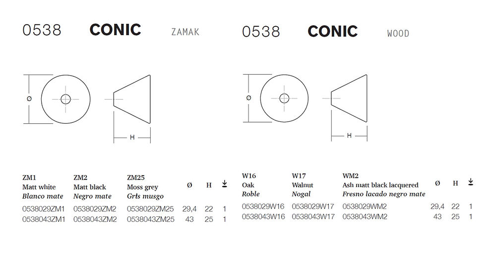 Thumbnail: 0538 CONIC ZAMAK/WOOD