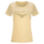 Vorderansicht vom T-Shirt in der Farbe khaki. Brustdruck mit Austrian Air Force Schriftzug und Adler und Weblabel am Saum.