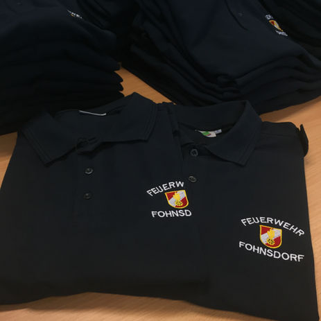 Poloshirt in navy mit Bruststick "Feuerwehr Fohnsdorf"