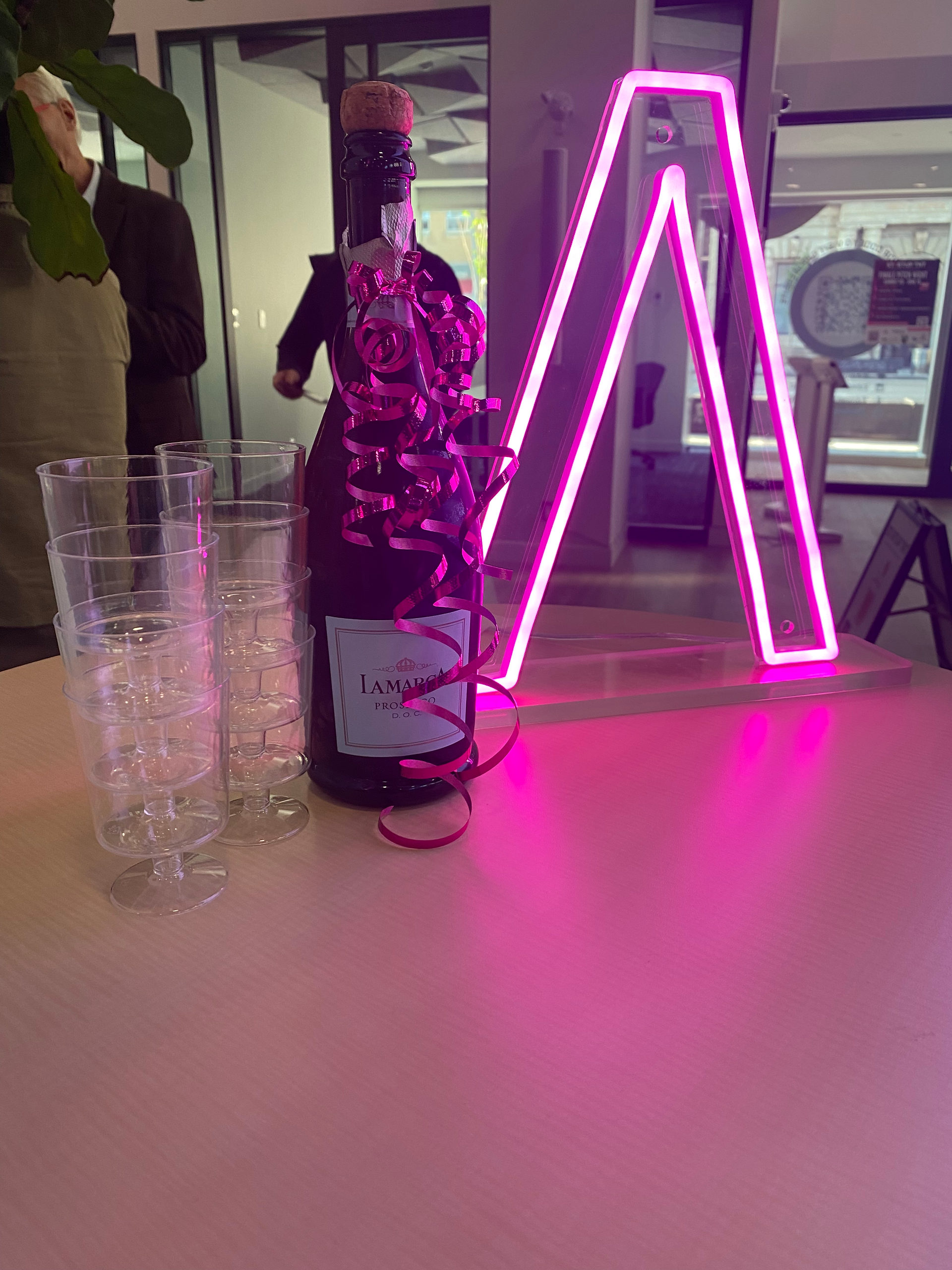 neon lights and champagne