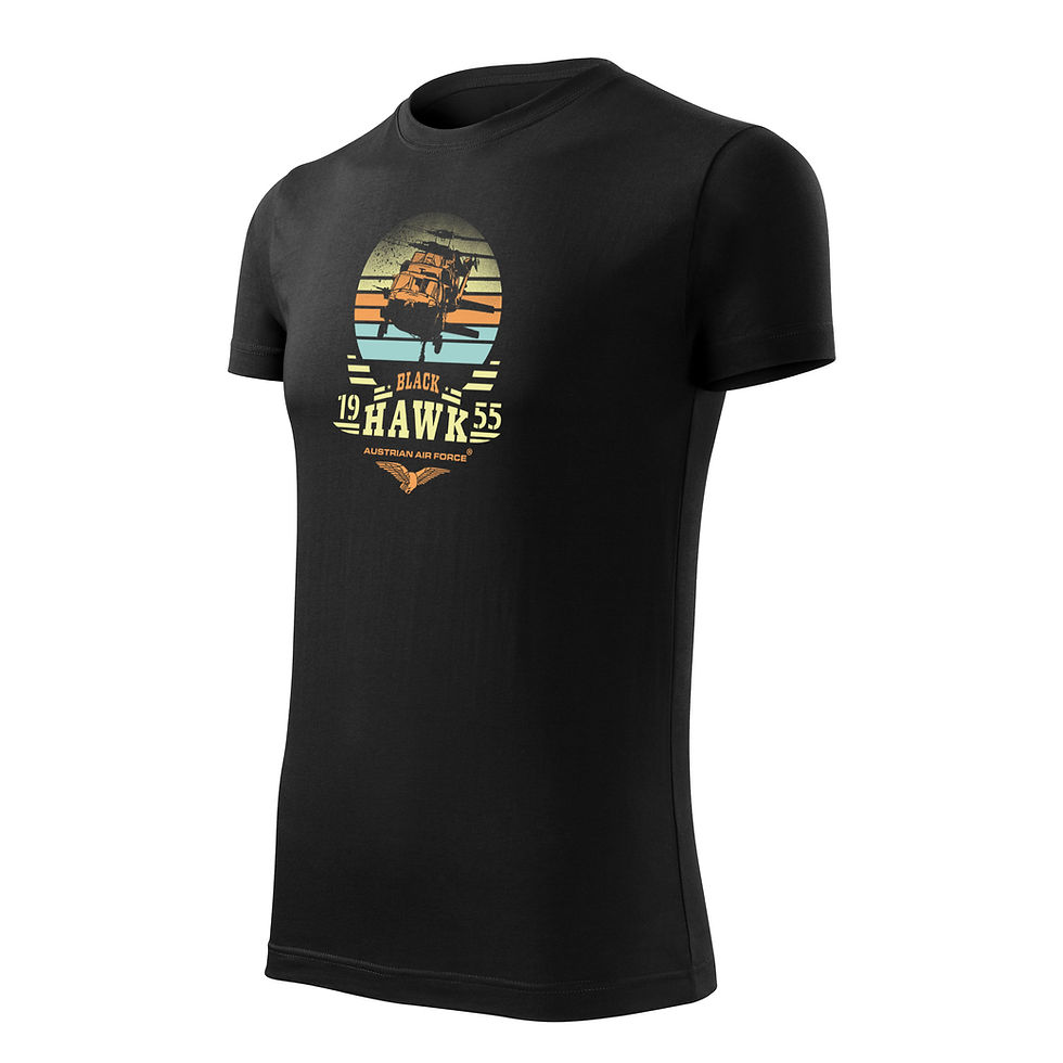 Thumbnail: Schräge Seitenansicht vom T-Shirt.