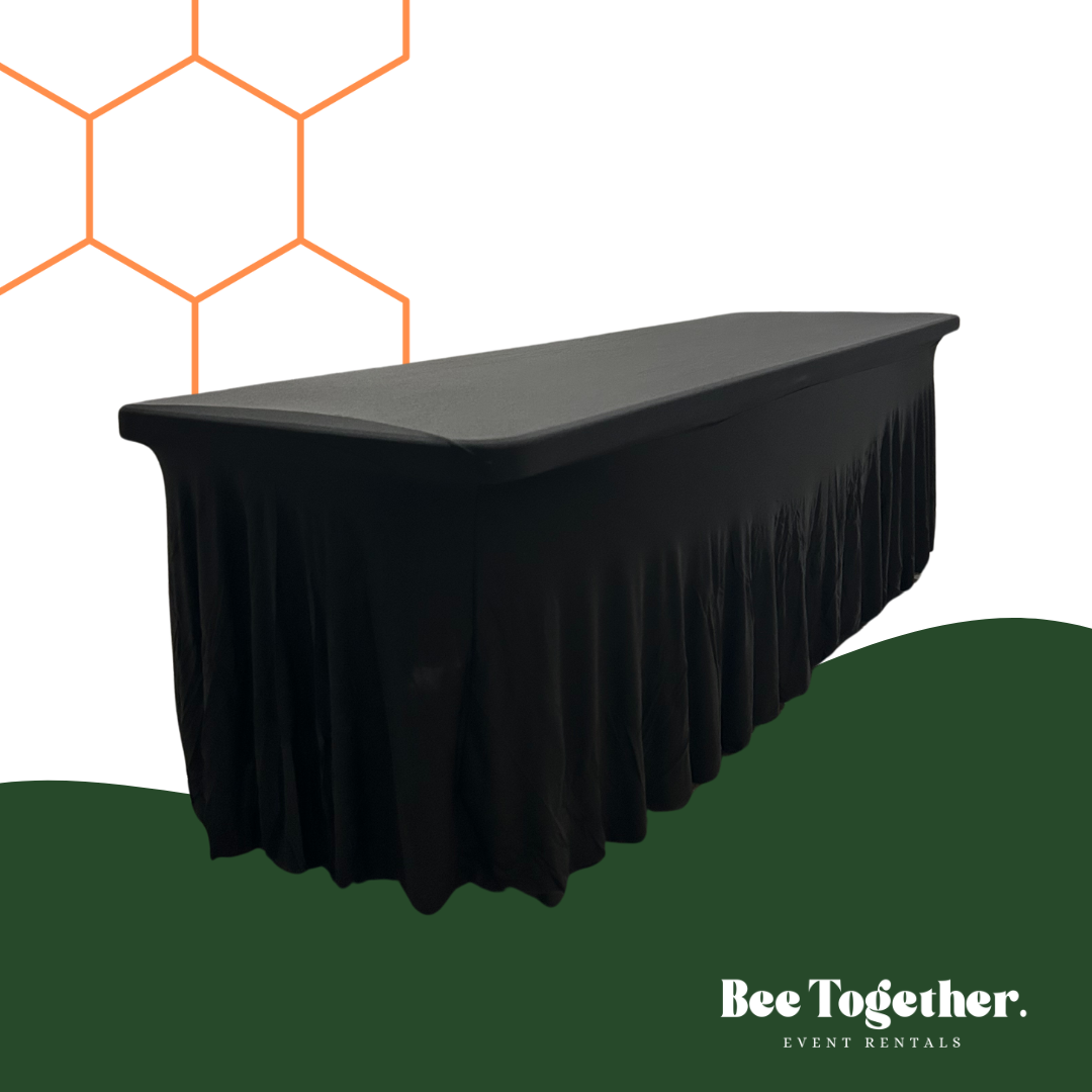 8' Draped Black Spandex Linen