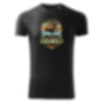Vorderansicht vom Blackhawk T-Shirt in der Farbe schwarz. Brustdruck und Austrian Air Force Weblabel am Bund.