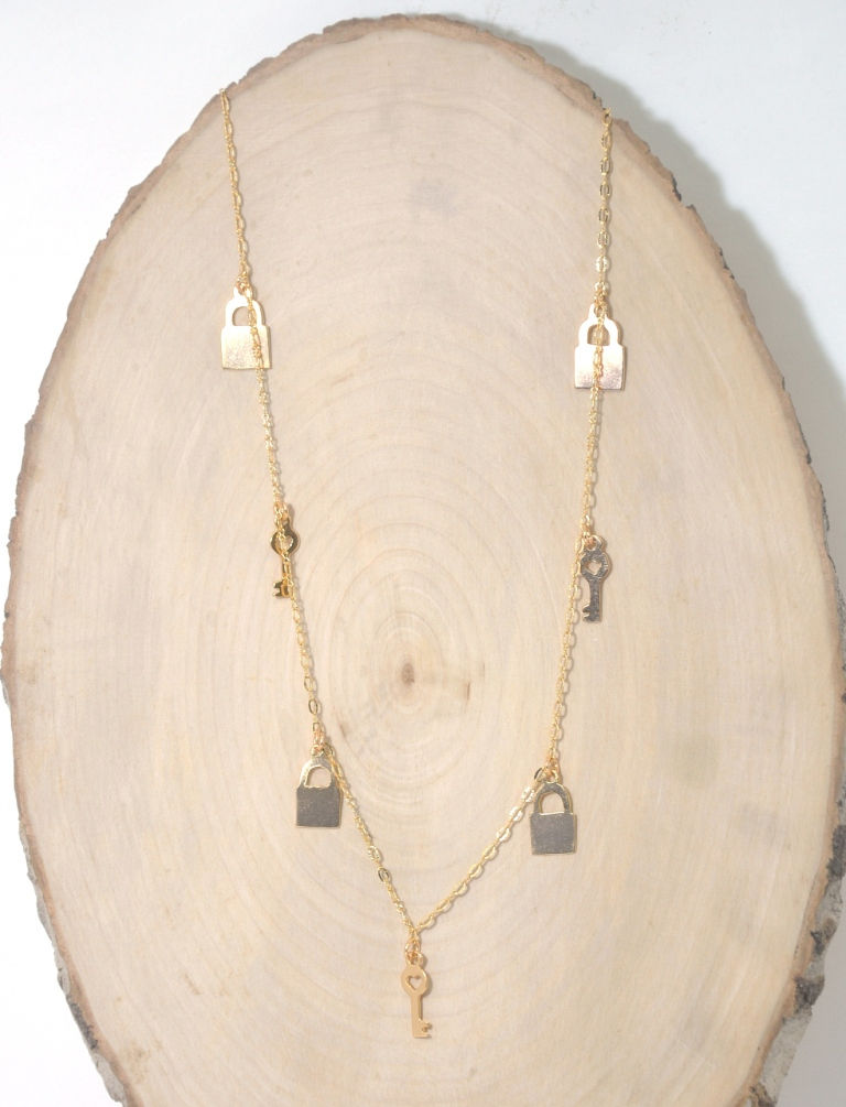 Alto Vida Lock & Key Station Charm Necklace Long