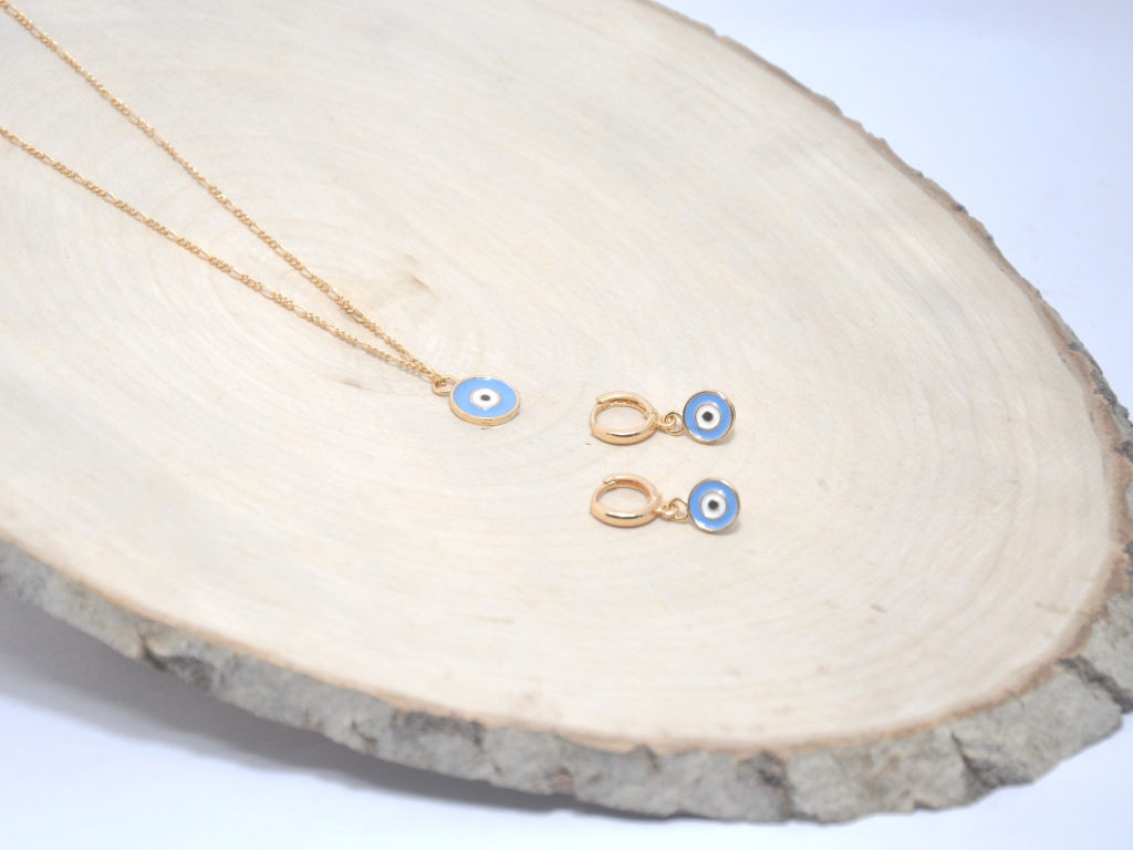Alto Vida Round Evil Eye Set Light Blue