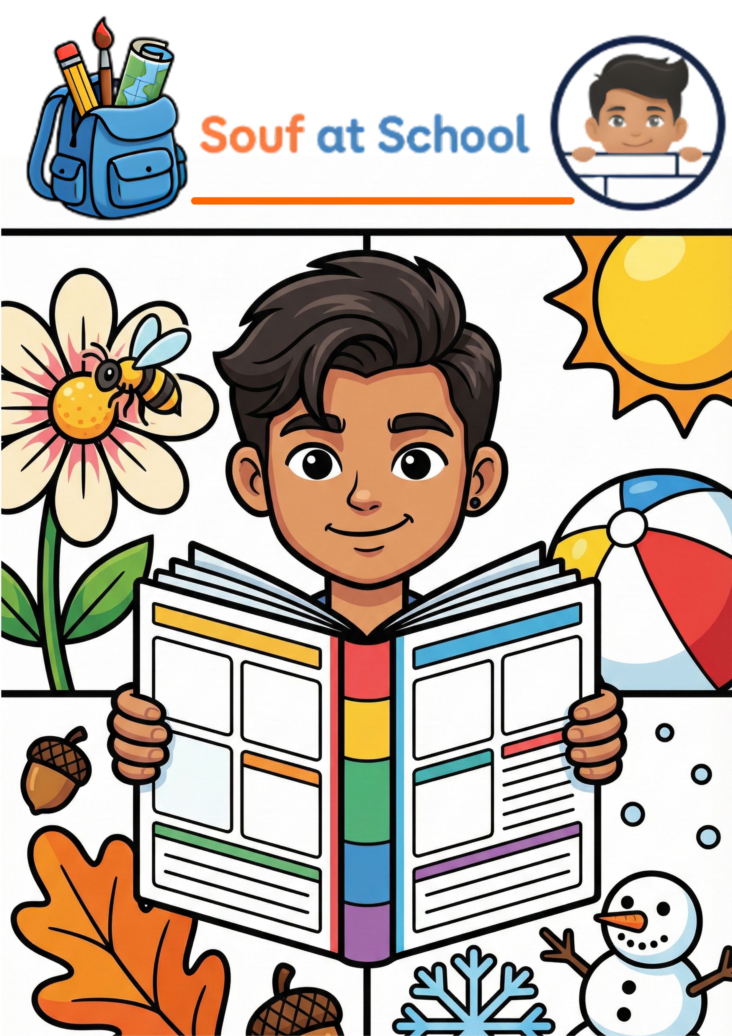 Cover of My Colorful Year, a children's book about seasons and months by Souf at School