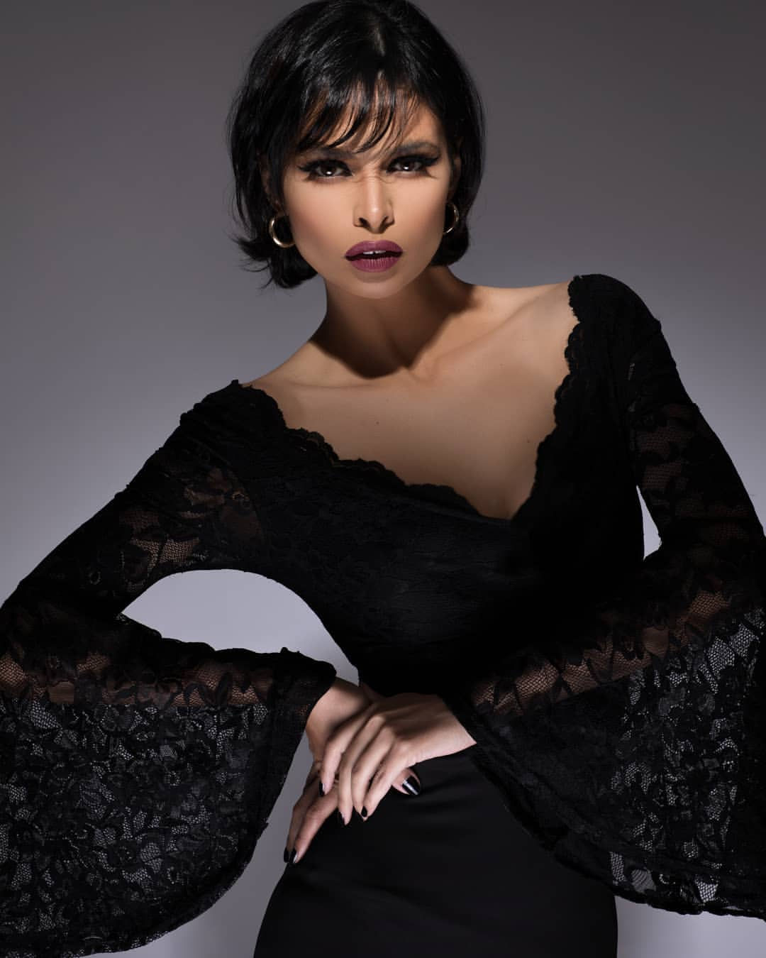 Kaoutar Boudarraja in her modeling portfolio, 2019