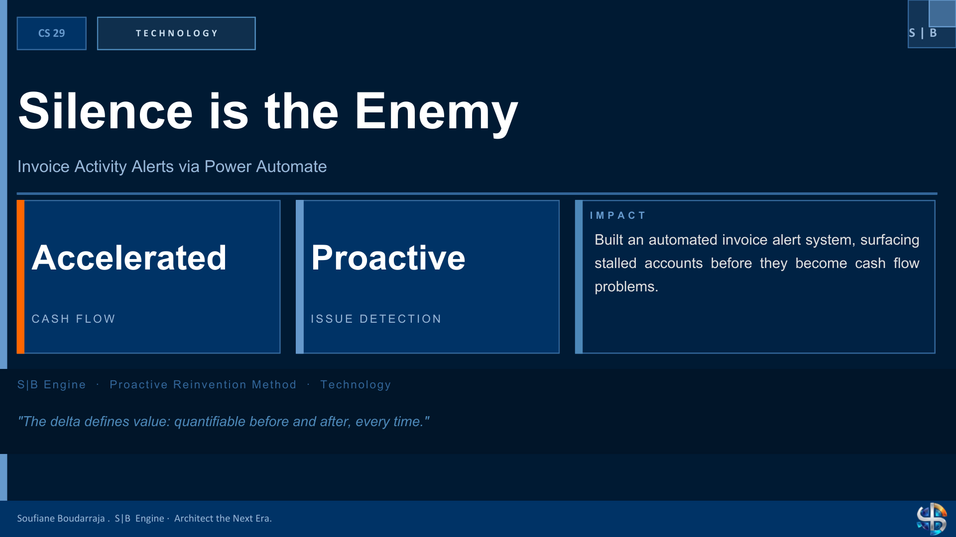 S|B Engine case study one-slide summary - Silence is the Enemy