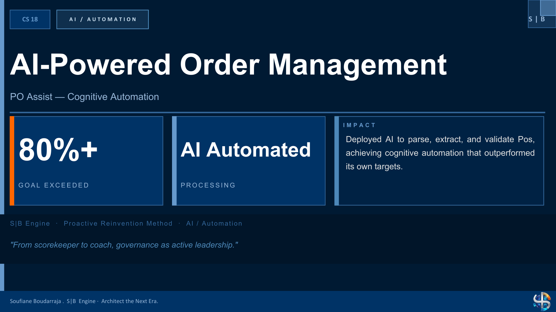S|B Engine case study one-slide summary - The First Intelligent Scanner